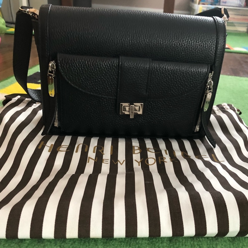 Henri Bendel black crossbody leather bag